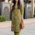 women floral embroidered regular thread work cotton kurta with trousers