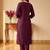 women ethnic motifs embroidered regular thread work kurta with trousers & with dupatta