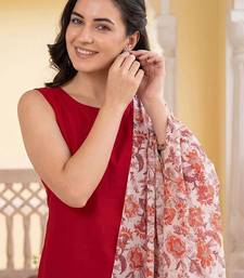 women floral regular cotton kurta with palazzos & with dupatta