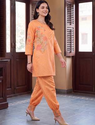 floral embroidered tunic with palazzos 1