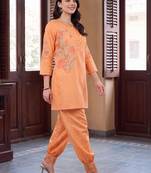 floral embroidered tunic with palazzos