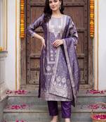women ethnic motifs regular kurta with trousers & with dupatta