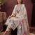 women ethnic motifs regular thread work cotton kurta with trousers & with dupatta