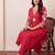 women ethnic motifs embroidered regular thread work kurta with trousers