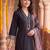 women ethnic motifs printed regular kurta with trousers & with dupatta