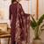 women ethnic motifs embroidered regular thread work kurta with trousers & with dupatta