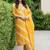 women leheriya dyed regular kurta with trousers & with dupatta