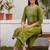 women ethnic motifs embroidered regular thread work kurta with trousers