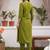 women ethnic motifs embroidered regular thread work kurta with trousers