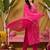 women leheriya printed regular kurta with trousers & with dupatta