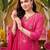 women leheriya printed regular kurta with trousers & with dupatta