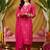 women leheriya printed regular kurta with trousers & with dupatta