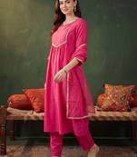 women empire kurta with trousers & with dupatta