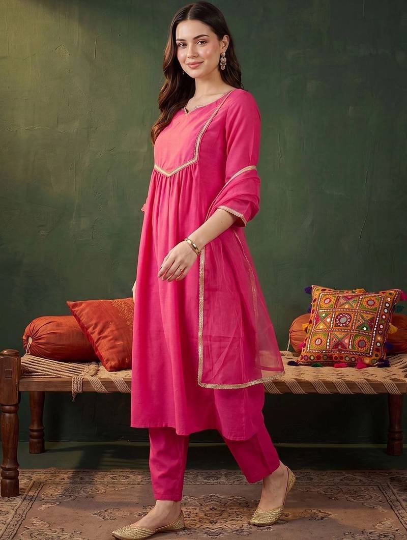 women empire kurta with trousers & with dupatta