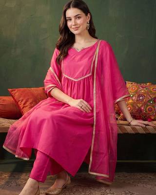 women empire kurta with trousers & with dupatta 2