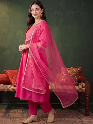 women empire kurta with trousers & with dupatta 5