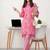 women floral printed regular cotton kurta with trousers