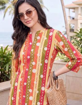 women printed regular cotton kurta with palazzos 2