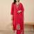 women ethnic motifs embroidered regular thread work liva kurta with trousers & with dupatta