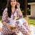 women ethnic motifs printed regular cotton kurta with trousers