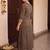 women ethnic motifs embroidered regular thread work kurta with trousers