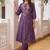 women ethnic motifs printed regular thread work kurta with trousers