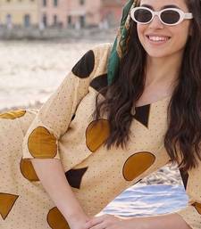 women printed regular cotton kurta with trousers