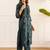 women ethnic motifs embroidered regular thread work kurta with palazzos