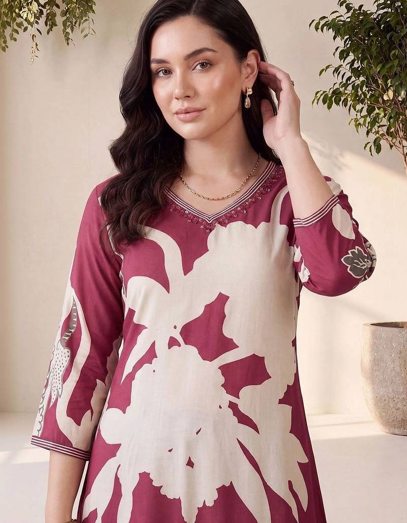 women floral printed regular kurta with patiala