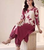 women floral printed regular kurta with patiala
