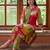 women printed regular cotton kurta with trousers