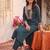 women ethnic motifs embroidered regular thread work kurta with trousers