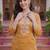 women ethnic motifs embroidered regular thread work liva kurta with trousers & with dupatta