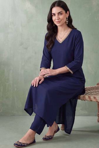 women regular gotta patti kurta with trousers