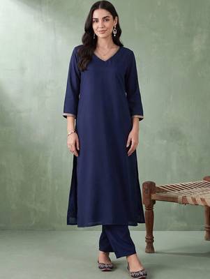women regular gotta patti kurta with trousers 2