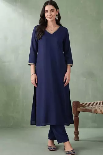 women regular gotta patti kurta with trousers
