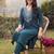 women ethnic motifs embroidered regular thread work kurta with trousers