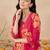 women floral printed regular thread work cotton kurta with trousers