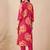 women floral printed regular thread work cotton kurta with trousers