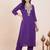 women ethnic motifs embroidered regular thread work kurta with trousers