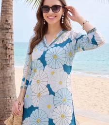 women floral printed regular cotton kurta with trousers