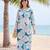women floral printed regular cotton kurta with trousers