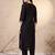 women colourblocked regular chanderi silk kurta with trousers