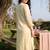 women floral printed regular thread work linen kurta with trousers & with dupatta