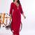 women regular thread work liva kurta with trousers
