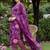 women floral printed regular cotton kurta with trousers & with dupatta