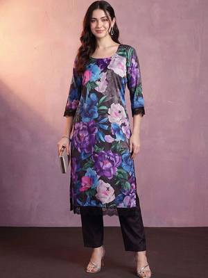 women floral printed regular kurta with trousers & with dupatta 3