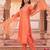 women regular thread work kurta with trousers & with dupatta