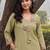 women floral embroidered regular thread work kurta with trousers