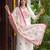 women floral embroidered regular thread work cotton kurta with trousers & with dupatta